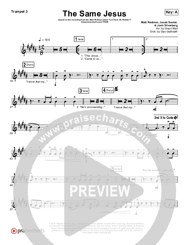 The Same Jesus (Single) Trumpet 3 (Matt Redman)