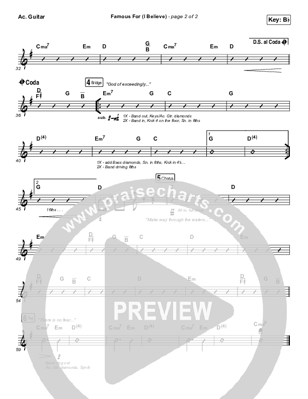 Famous For (I Believe) Acoustic Guitar (Tauren Wells)