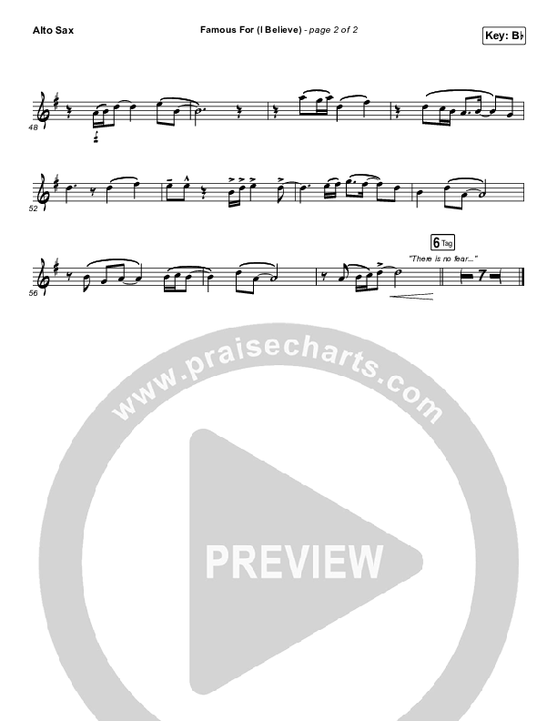 famous-for-i-believe-alto-sax-sheet-music-pdf-tauren-wells-praisecharts for Alto Sax Sheet Music Free Printable Famous For (I Believe) Alto Sax Sheet Music PDF (Tauren Wells) - PraiseCharts for Alto Sax Sheet Music Free Printable
