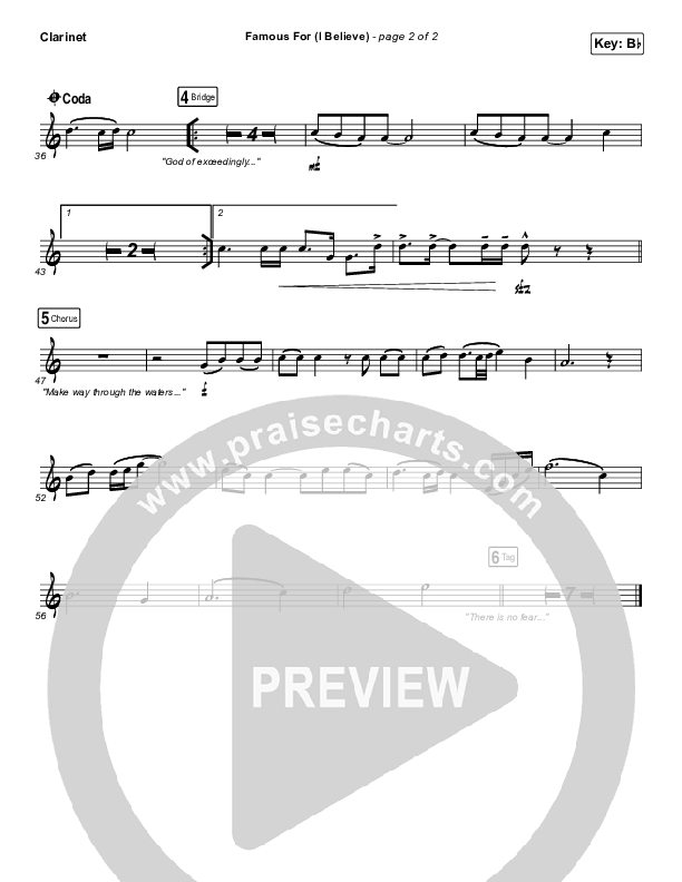 Famous For (I Believe) Clarinet (Tauren Wells)