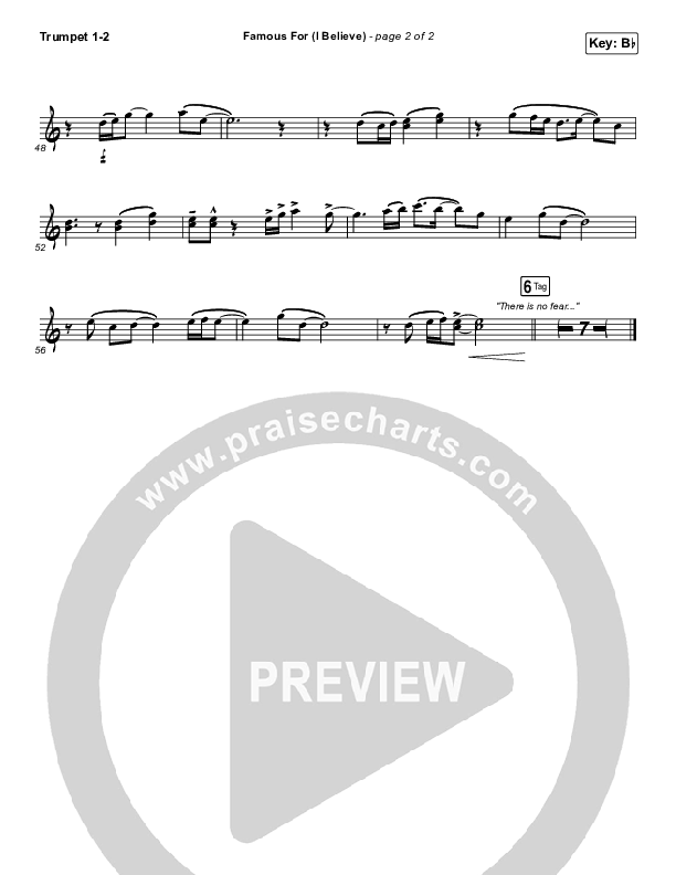 Famous For (I Believe) Trumpet 1,2 (Tauren Wells)