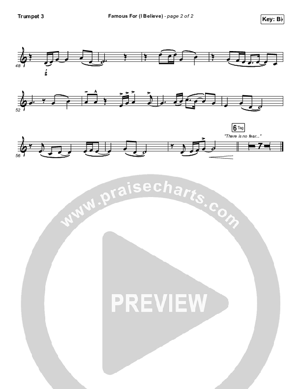 Famous For (I Believe) Trumpet 3 (Tauren Wells)