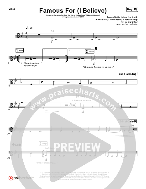 Famous For (I Believe) Viola (Tauren Wells)