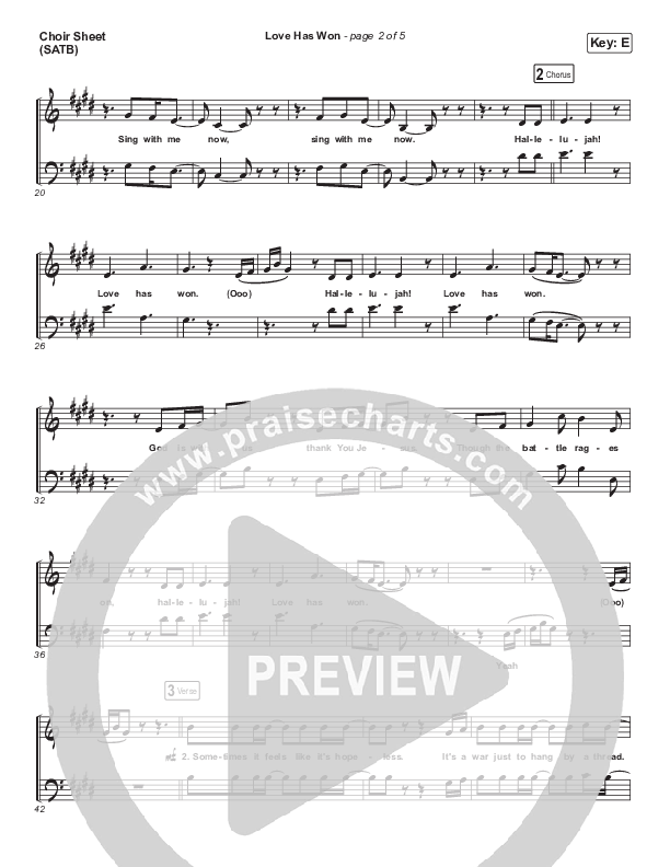 Love Has Won Choir Vocals (SATB) (Citizen Way)