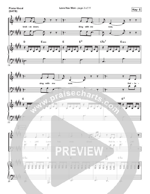 Love Has Won Piano/Vocal (SATB) (Citizen Way)