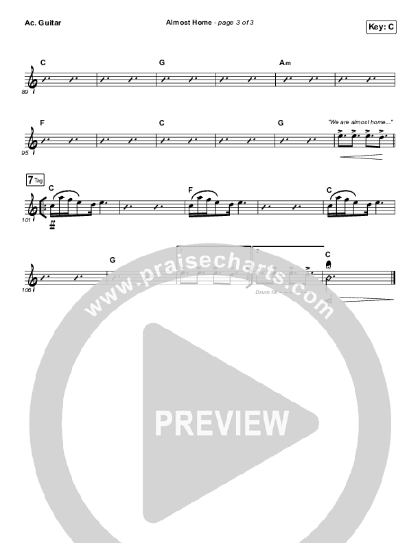 Almost Home Acoustic Guitar (MercyMe)