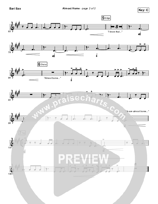 Almost Home Bari Sax (MercyMe)