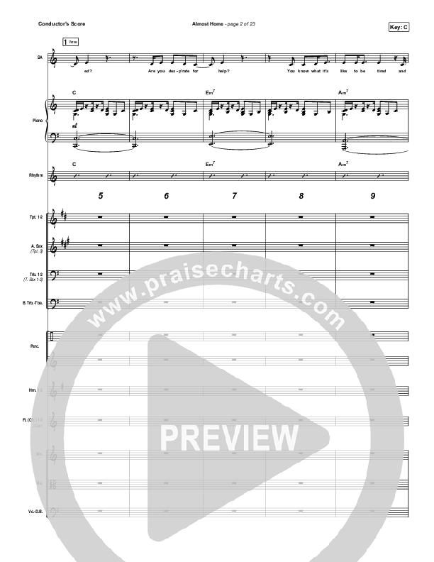 Almost Home Conductor's Score (MercyMe)