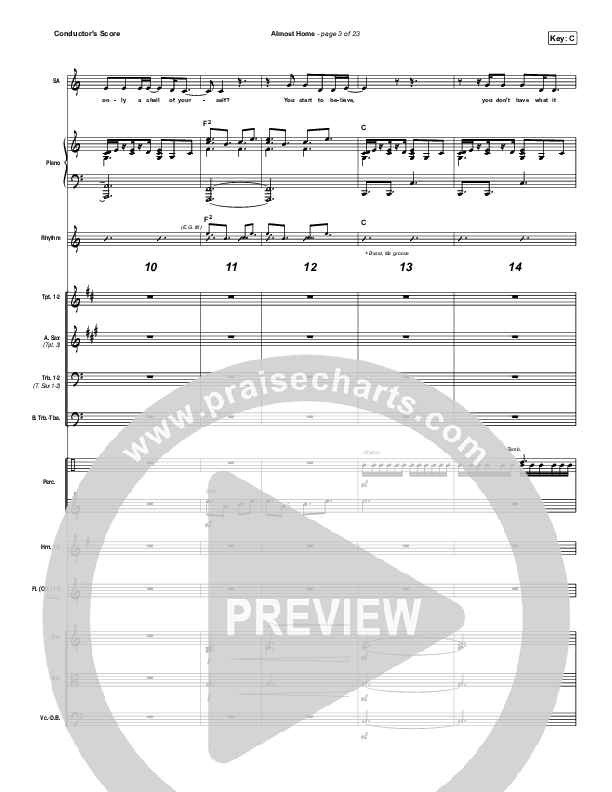 Almost Home Conductor's Score (MercyMe)