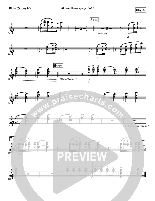Almost Home Flute/Oboe 1/2/3 (MercyMe)