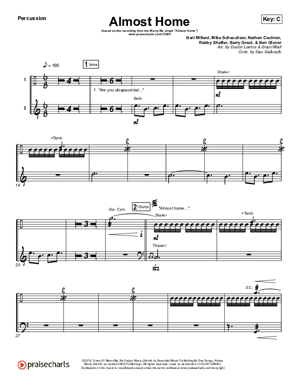 Almost Home Percussion (MercyMe)