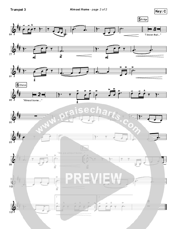 Almost Home Trumpet 3 (MercyMe)