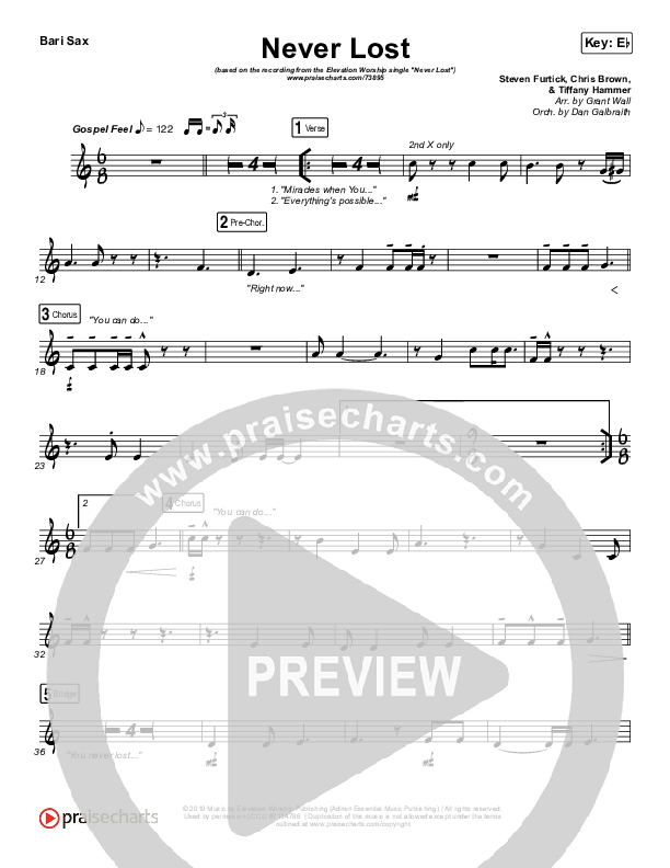 Never Lost Bari Sax (Elevation Worship)