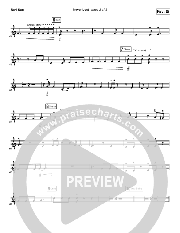 Never Lost Bari Sax (Elevation Worship)
