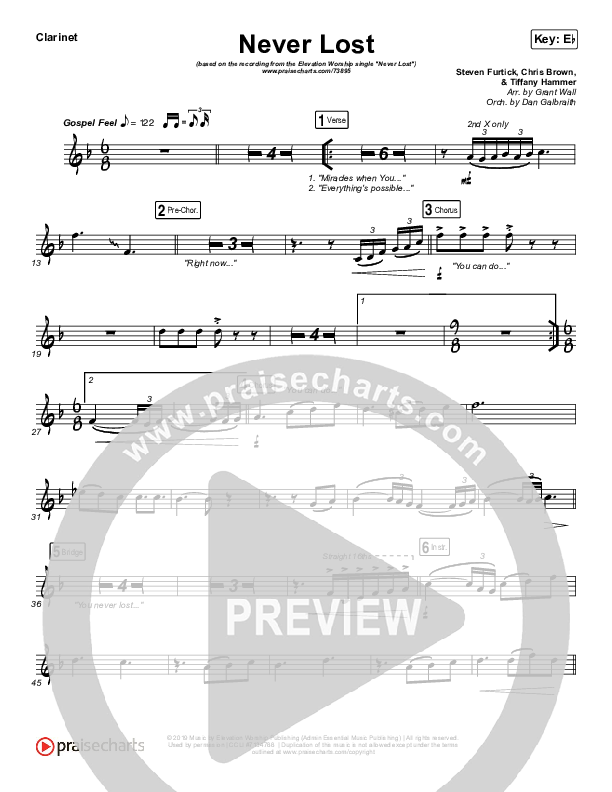 Never Lost Clarinet (Elevation Worship)