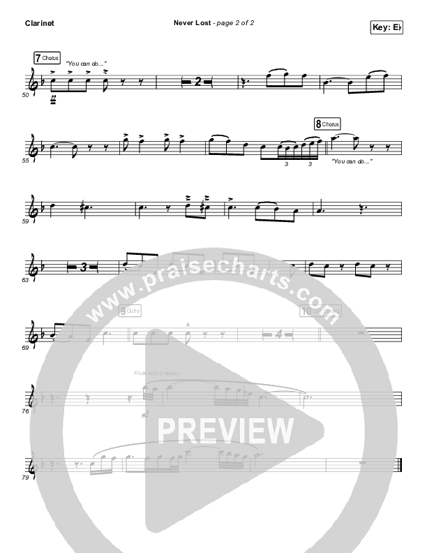 Never Lost Clarinet (Elevation Worship)