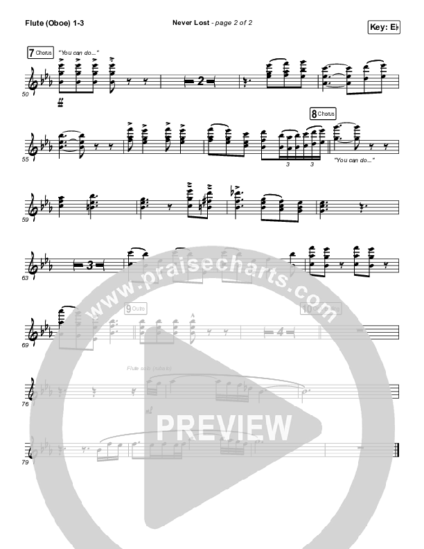 Never Lost Flute/Oboe 1/2/3 (Elevation Worship)