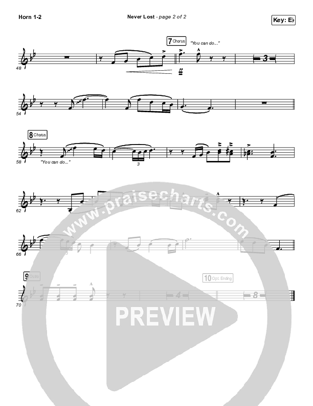 Never Lost French Horn 1/2 (Elevation Worship)