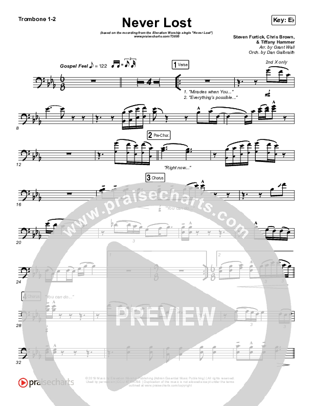 Never Lost Trombone 1/2 (Elevation Worship)