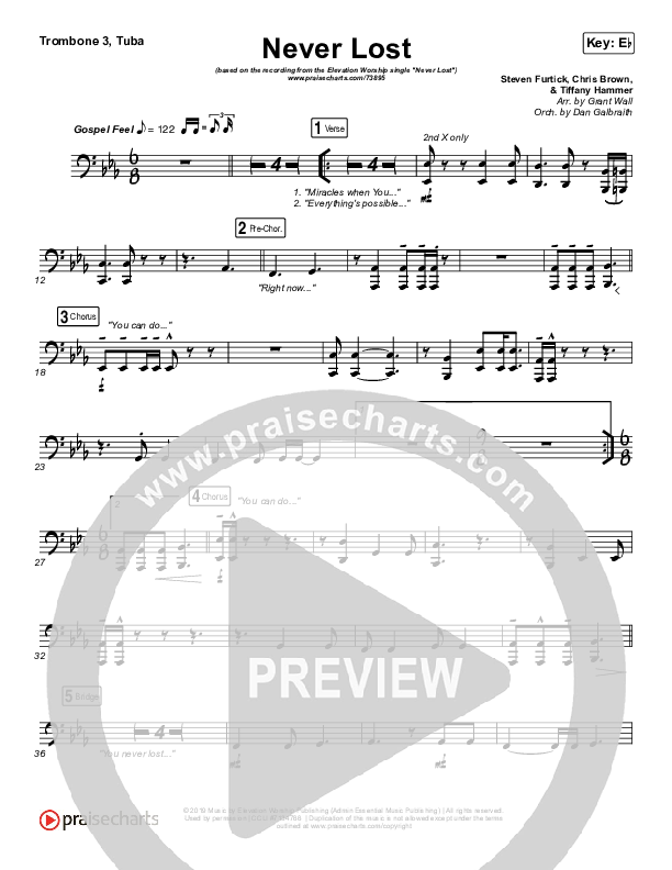 Never Lost Trombone 3/Tuba (Elevation Worship)