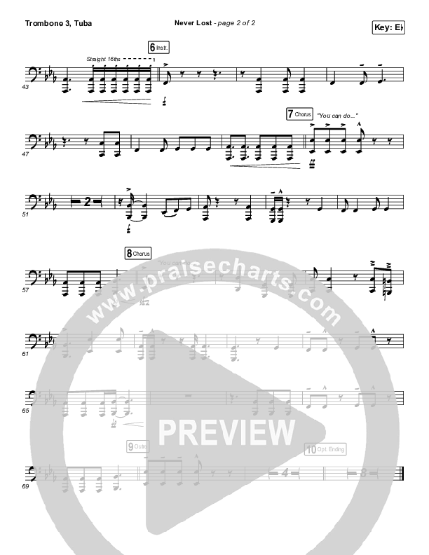 Never Lost Trombone 3/Tuba (Elevation Worship)