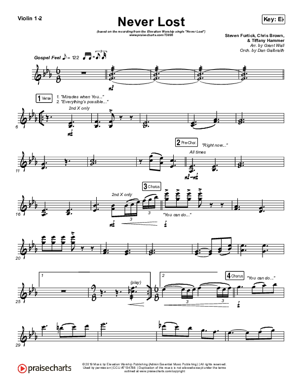 Never Lost Violin 1/2 (Elevation Worship)