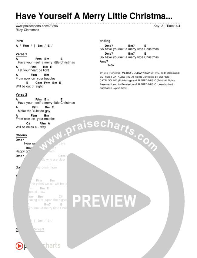 Have Yourself A Merry Little Christmas Chords & Lyrics (Riley Clemmons / Riley Clemmons)