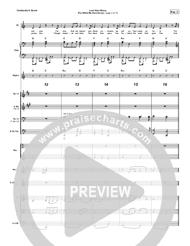 Lord Have Mercy (For What We Have Done) Conductor's Score (Matt Boswell / Matt Papa)