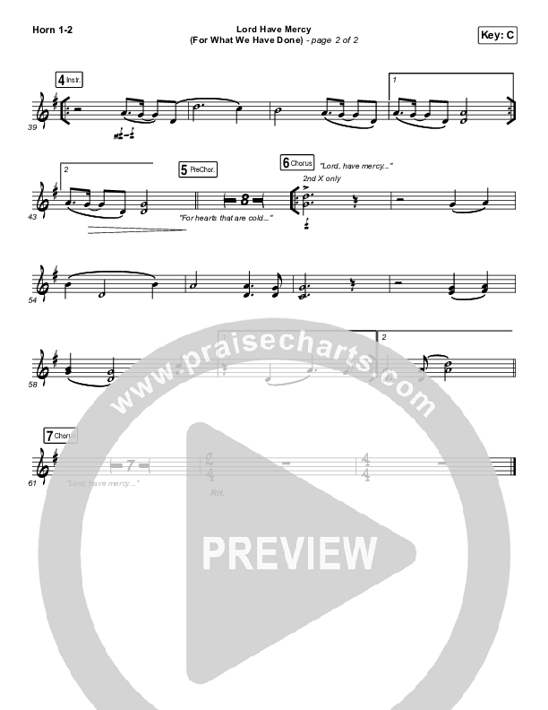 Lord Have Mercy (For What We Have Done) French Horn 1/2 (Matt Boswell / Matt Papa)