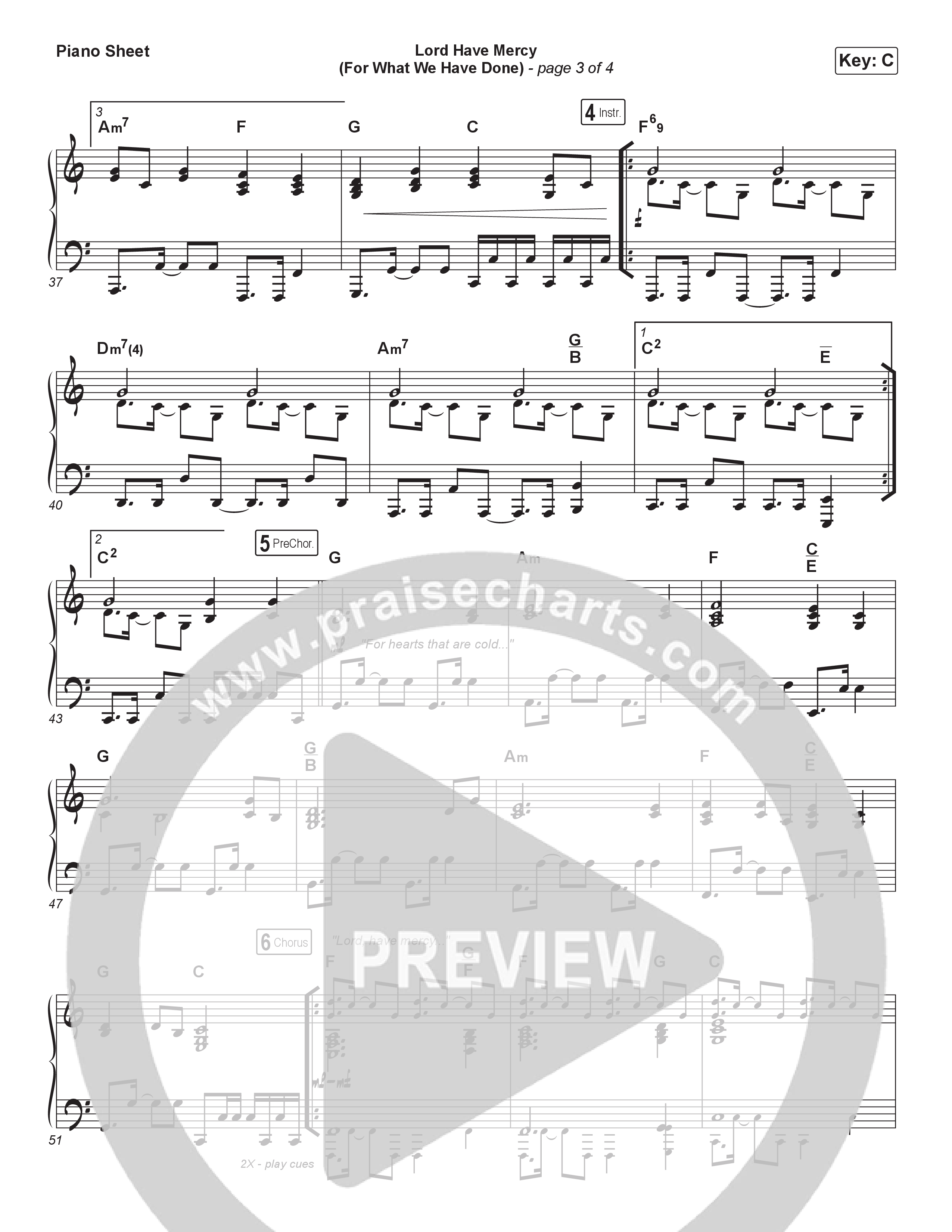 Lord Have Mercy (For What We Have Done) Piano Sheet (Matt Boswell / Matt Papa)