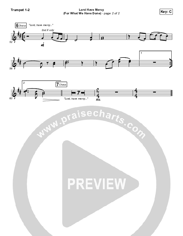 Lord Have Mercy (For What We Have Done) Trumpet 1,2 (Matt Boswell / Matt Papa)