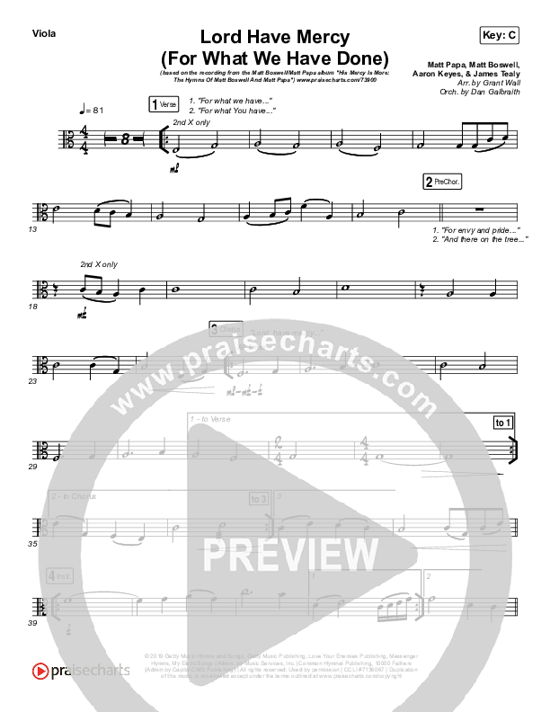 Lord Have Mercy (For What We Have Done) Viola (Matt Boswell / Matt Papa)