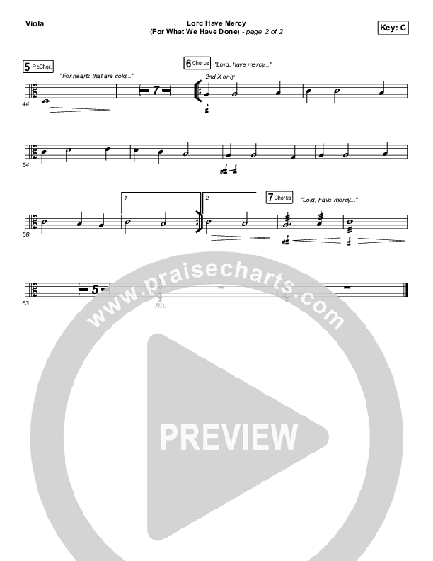 Lord Have Mercy (For What We Have Done) Viola (Matt Boswell / Matt Papa)