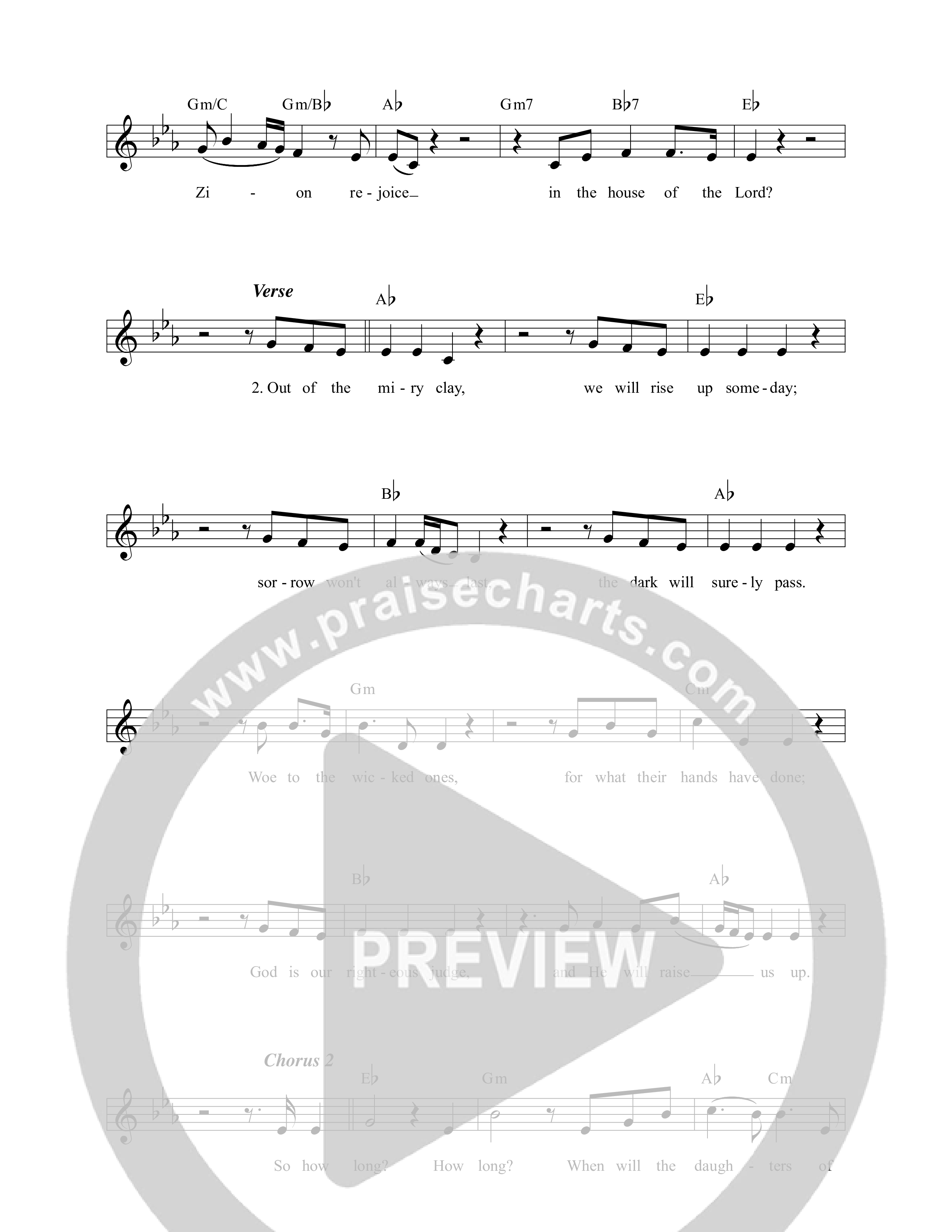 Daughters Of Zion Lead Sheet (The Porter's Gate / Leslie Jordan)