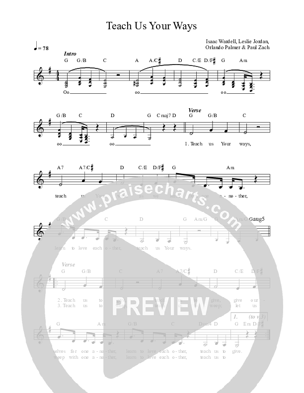Teach Us Your Ways Choir Sheet (SATB) (The Porter's Gate / Audrey Assad)