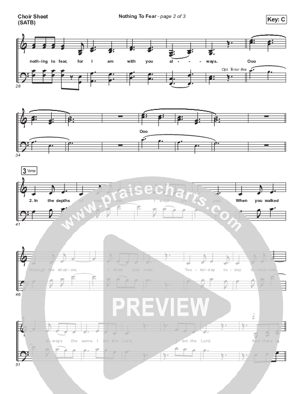 Nothing To Fear Choir Vocals (SATB) (Mission House)