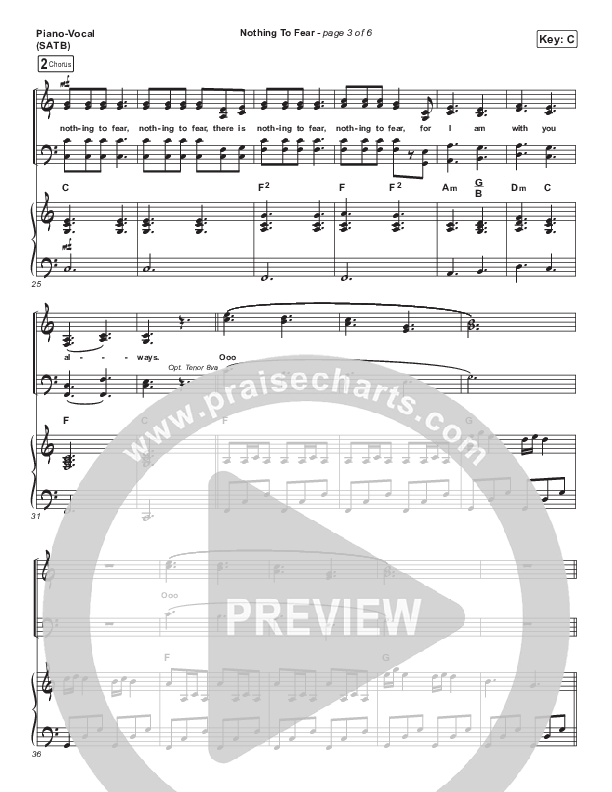 Nothing To Fear Piano/Vocal (SATB) (Mission House)