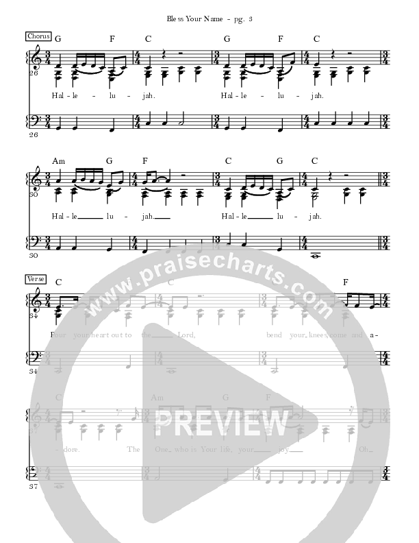 Bless Your Name Lead Sheet (SAT) (Mission House)