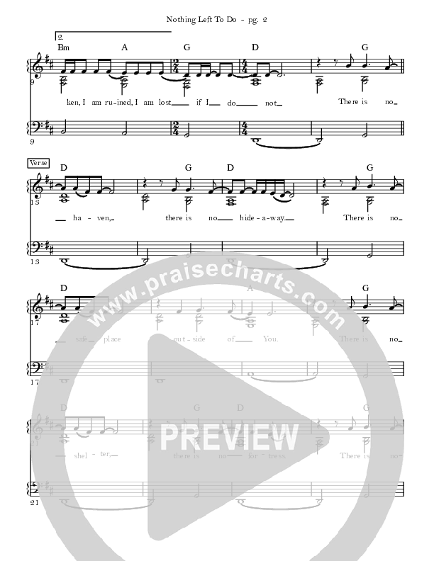 Nothing Left To Do Lead Sheet (Mission House)