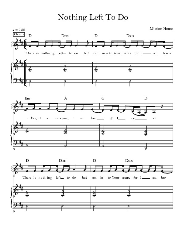 Nothing Left To Do Lead & Piano (Mission House)