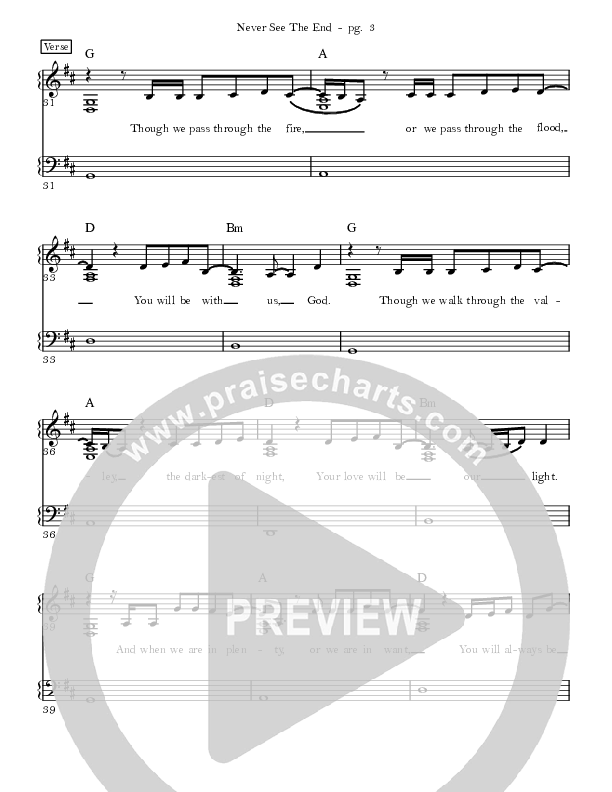 Never See The End Lead Sheet (Mission House)