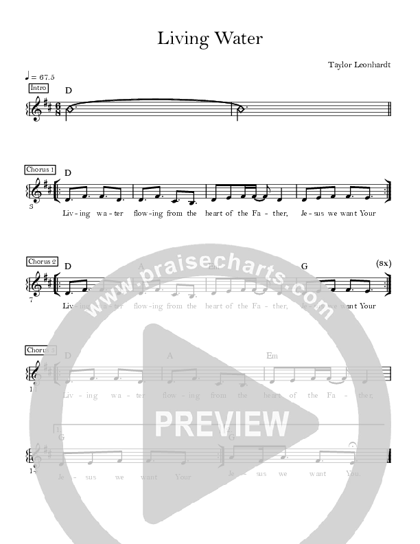 Living Water Lead Sheet (Mission House)