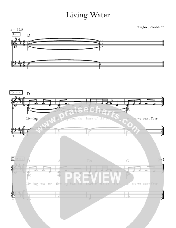 Living Water Lead Sheet (SAT) (Mission House)