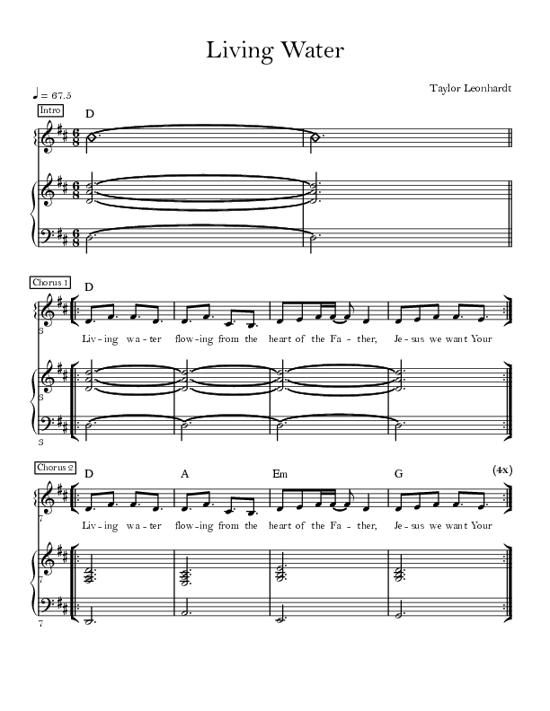 Living Water Lead & Piano (Mission House)