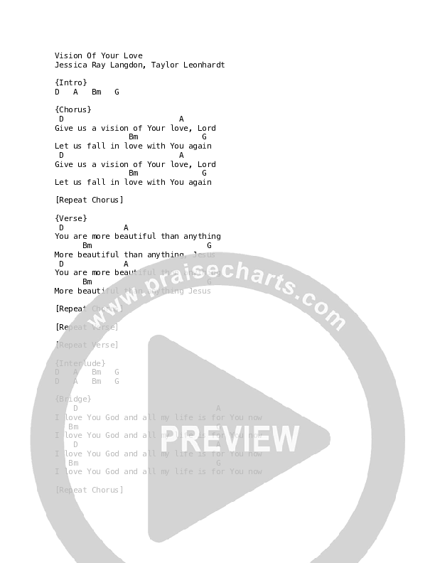 Vision of Your Love Chords & Lyrics (Mission House)