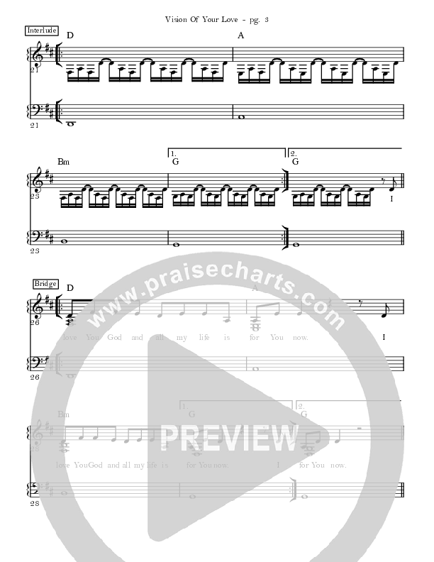 Vision of Your Love Lead Sheet (Mission House)
