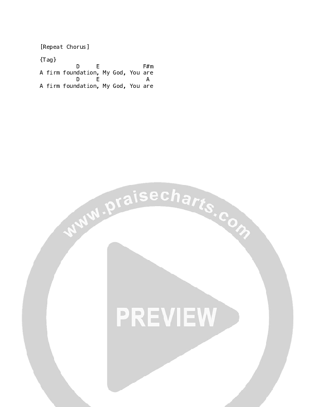 Firm Foundation Chord Chart (Selah)