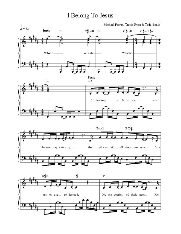 I Belong To Jesus Lead Sheet (Selah)