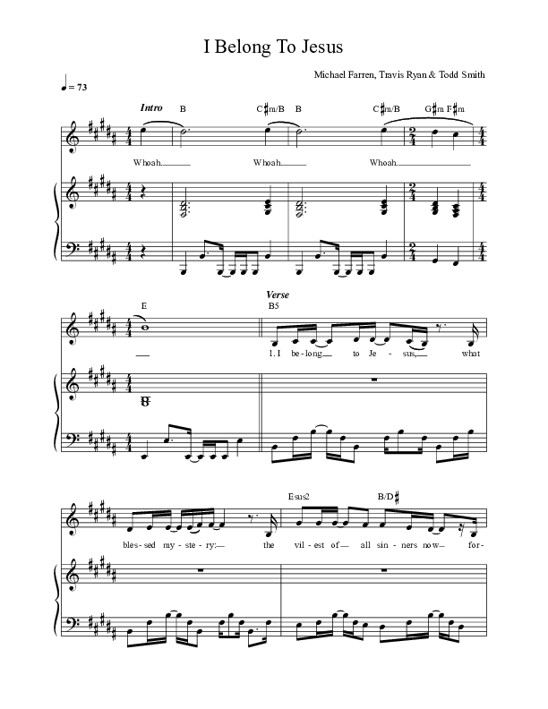 I Belong To Jesus Piano/Vocal (Selah)