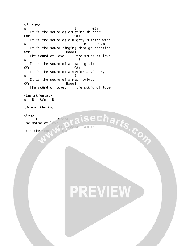 The Sound Of Love Chords & Lyrics (The Porter's Gate / Leslie Jordan / All Sons & Daughters)